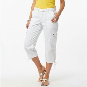 Ralph Lauren Chaps White Cotton Capri Cargo Pants 10